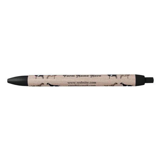 Stylo Noir Troupeau de chèvre laitière nubienne personnalisée (Devant)