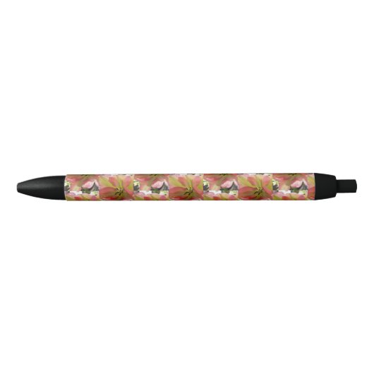 Stylo Noir Tulipe rose et jaune (Devant)