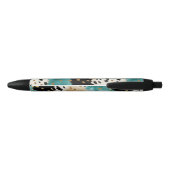 Stylo Noir Turquoise Black Cream Gold Western Cowhide (Dos)