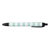 Stylo Noir Turquoise clair et blanc Large Horizontal rayé (Bas)