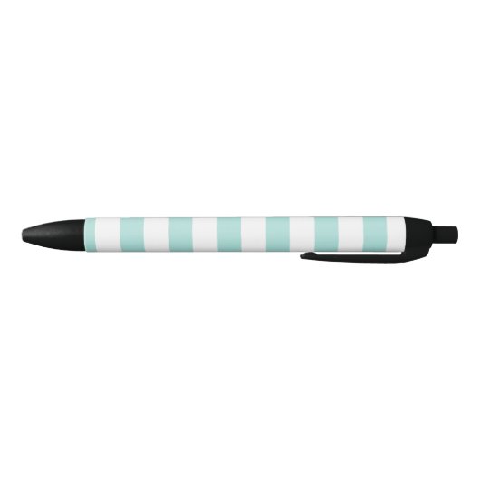 Stylo Noir Turquoise Clair et Rayures Horizontales Larges Bla (Bas)