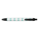 Stylo Noir Turquoise Clair et Rayures Horizontales Larges Bla (Dos)