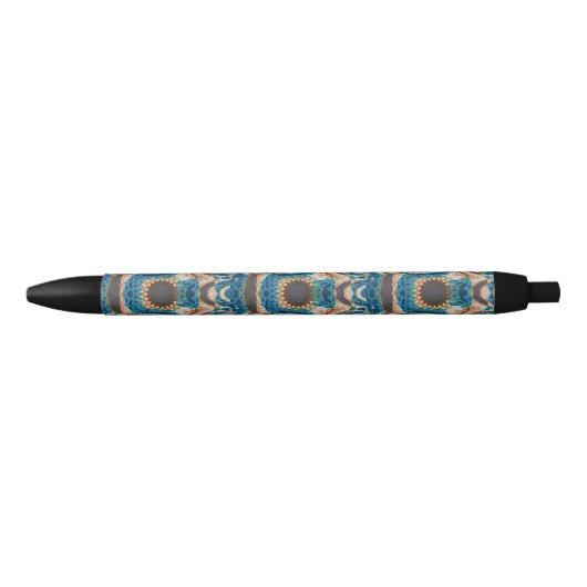 Stylo Noir Turquoise Gold Sun Southwestern Art (Devant)