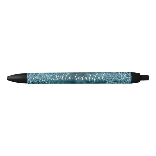 Stylo Noir Turquoise Parties scintillant Glitz glam glam pers (Devant)
