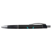 Stylo Noir Turquoise vert Monogramme Nom de script éléga (Haut)