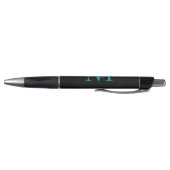 Stylo Noir Turquoise vert Monogramme Nom de script éléga (Bas)