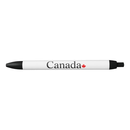 Stylo Noir Typographie canadienne avec texte personnalisé en  (Devant)