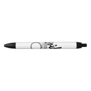 Stylo Noir Typographie "Mariée" et anneau de diamant