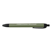 Stylo Noir Typographie simple vert olive et blanc (Bas)