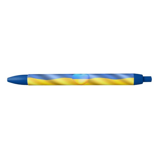 Stylo Noir Ukraine - Paix - drapeau ukrainien - Liberté (Devant)