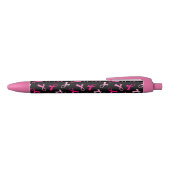 Stylo Noir Un joli Motif à ruban pour cancer du sein rose (Haut)