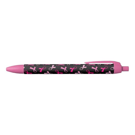 Stylo Noir Un joli Motif à ruban pour cancer du sein rose (Haut)