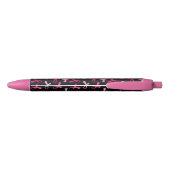 Stylo Noir Un joli Motif à ruban pour cancer du sein rose (Dos)