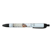 Stylo Noir Une photo, un nom et une date ou votre texte en bl (Bas)