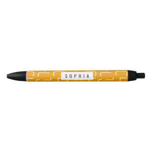 Stylo Noir Urban Geo Jaune Orange Motif Blender