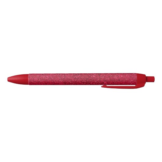 Stylo Noir Vacances rouge, parties scintillant et brillance (Bas)