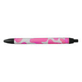 Stylo Noir Vache rose et blanc chaud (Devant)
