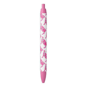 Stylo Noir Vache rose et blanc Silhouette