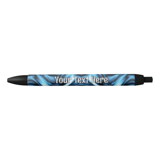 Stylo Noir Vague de soie bleue (Devant)