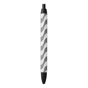 Stylo Noir vagues noires et blanches en pavé portugais