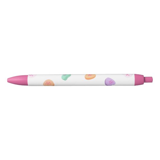 Stylo Noir Valentines Day Candy Hearts Motif (Devant)
