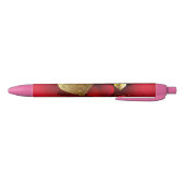 Stylo Noir Valentines dorées et rouges (Bas)