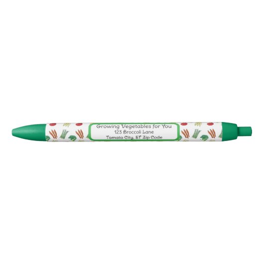 Stylo Noir Vegetable themed pens for business (Devant)