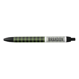 Stylo Noir Vérification de la sériole de bison noire verte pe