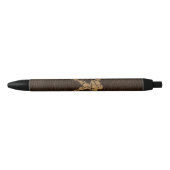 Stylo Noir Verseau simili cuir (Devant)