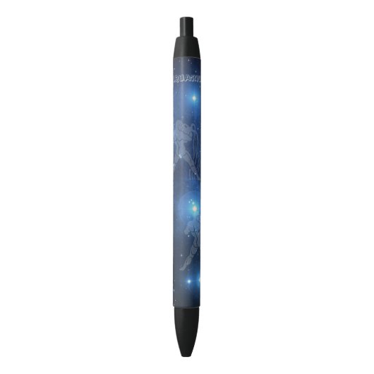 Stylo Noir Verseau transparent (devant Vertical)