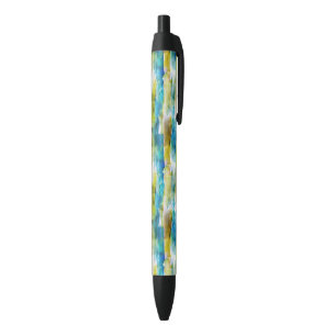Stylo Noir Vert abstrait d'aquarelle, bleu