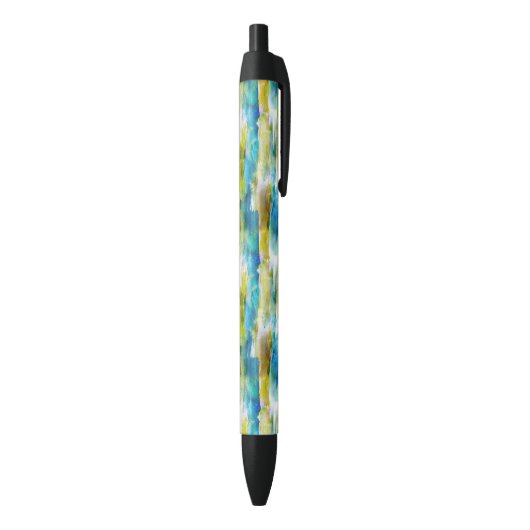 Stylo Noir Vert abstrait d'aquarelle, bleu (Bas (Vertical))