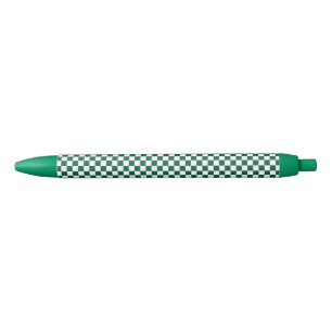 Stylo Noir Vert chasseresse et carreaux blancs