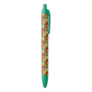 Stylo Noir vert de l'eau d'abrégé sur texture d'art, orange