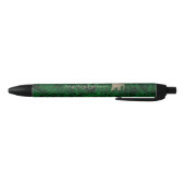 Stylo Noir Vert émeraude et éléphant doré monogrammé (Bas)