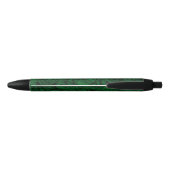Stylo Noir Vert émeraude et éléphant doré monogrammé (Dos)