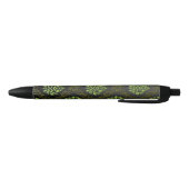 Stylo Noir Vert floral de papier peint (Bas)