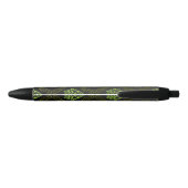 Stylo Noir Vert floral de papier peint (Dos)