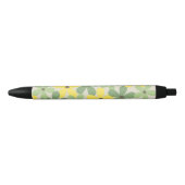 Stylo Noir Vert jaune rétro Y2K les années 70 Fleur Motif (Devant)