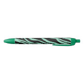 Stylo Noir Vert Menthe Rayé Zèbre (Bas)