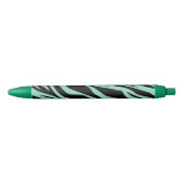 Stylo Noir Vert Menthe Rayé Zèbre (Devant)