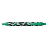 Stylo Noir Vert Menthe Rayé Zèbre (Dos)
