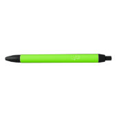 Stylo Noir vert néon uni - vos monogrammes (Devant)