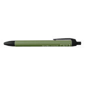 Stylo Noir Vert olive foncé simple monogramme moderne (Haut)