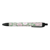 Stylo Noir Vert rose blanc rétro Y2K les années 70 Fleur Moti (Bas)