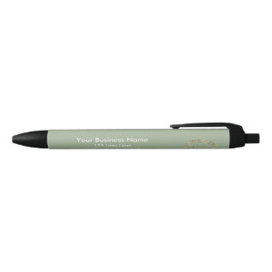 Stylo Noir Vert sauge moderne logo personnalisé d'entreprise