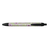 Stylo Noir Vert violet rétro Y2K Funky Hippie Flower Motif (Dos)