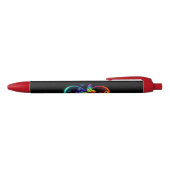 Stylo Noir Vibrant infinity with rainbow butterfly on black (Haut)