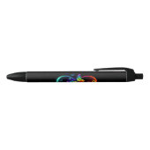 Stylo Noir Vibrant infinity with rainbow butterfly on black (Haut)