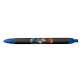 Stylo Noir Vibrant infinity with rainbow butterfly on black (Devant)